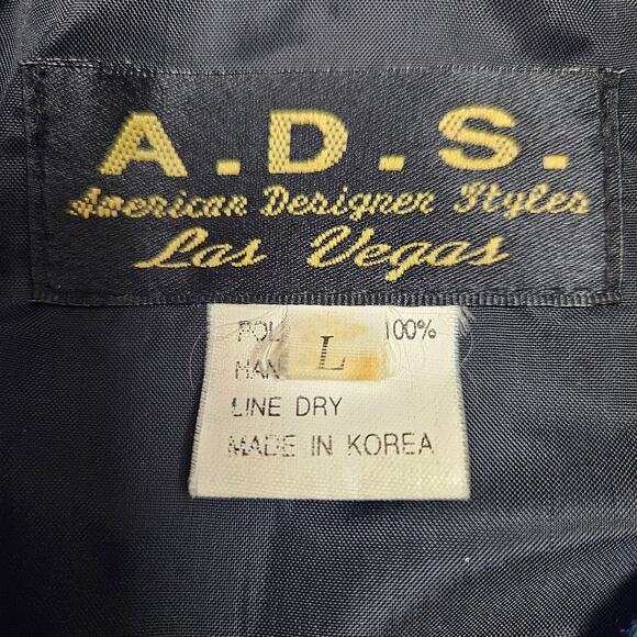 American Designer Style Las Vegas BOMBER Jacket Size L Full Ziip Oversized 80s - Picture 5 of 6